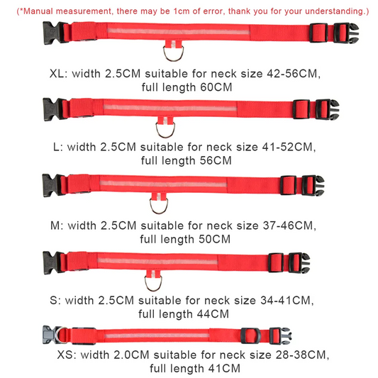 LED Adjustable Dog Collar — Glow Safety Collar for Dogs