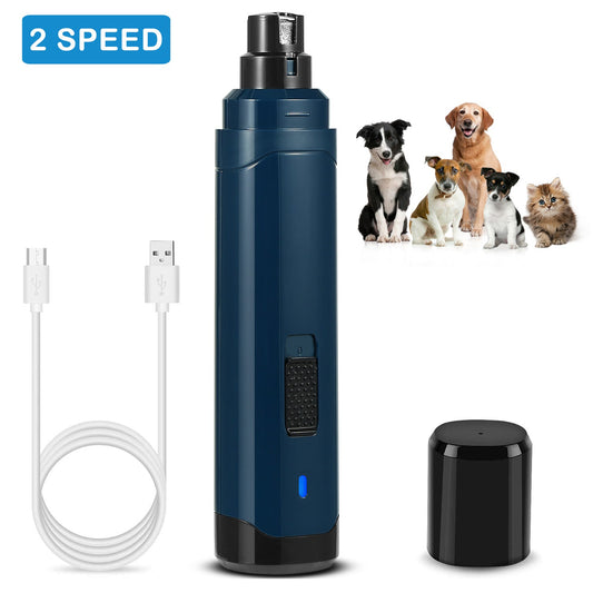 Quiet Dog Nail Grinder — USB Rechargeable 2-Speed Pet Nail Trimmer