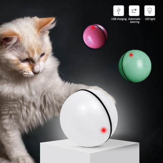 LED Rolling Cat Toy Ball — Auto-Rotating Interactive Toy with Catnip & Lights