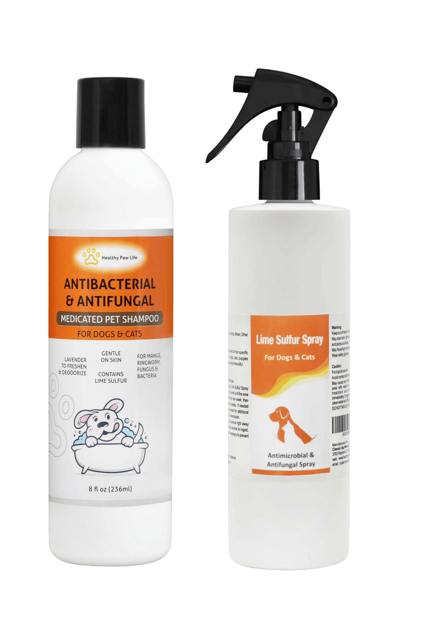 Lime Sulfur Pet Shampoo & Spray Bundle – 8 oz Set