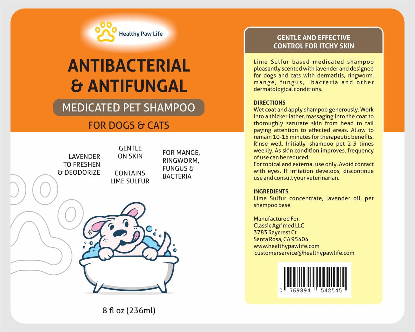 Lime Sulfur Pet Shampoo & Spray Bundle – 8 oz Set